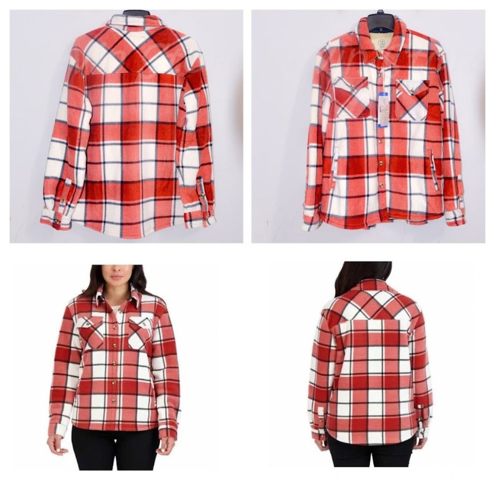 Sage Ladies' Plush Shirt Jacket‎ RED